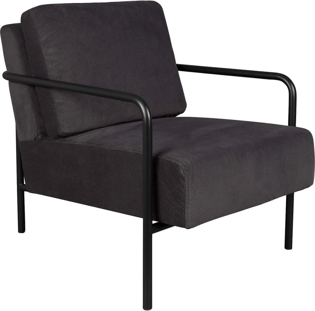 Fotoliu gri inchis Lounge Chair X-Bang Black/Dark Grey | ZUIVER