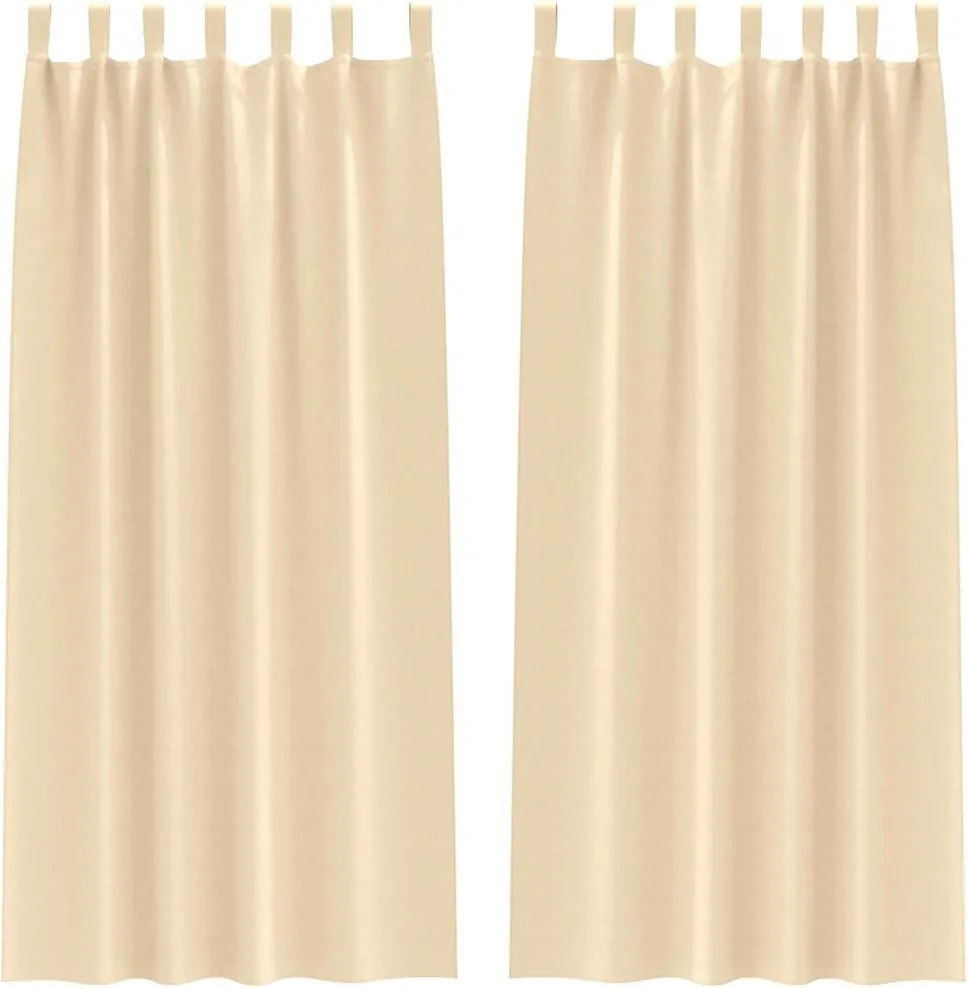 vidaXL Perdele Opaque cu Inel 2 pcs Crem 260 x 140 cm Poliester