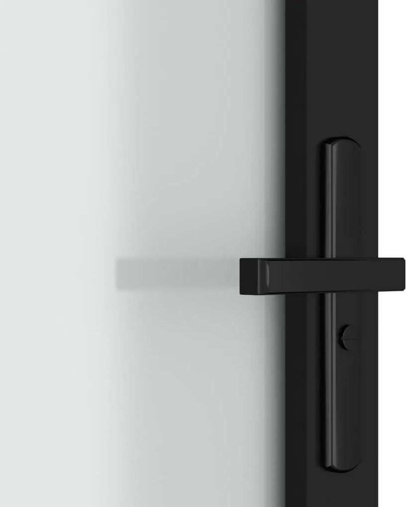 Usa de interior, 83x201,5 cm, sticla neagra mata si aluminiu 1, black and frost, 83 x 201.5 cm, 2 Bare orizontale