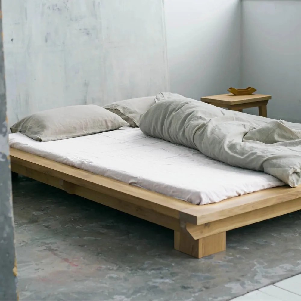 Cearceaf alb din in cu elastic 140x200 cm White – Linen Tales