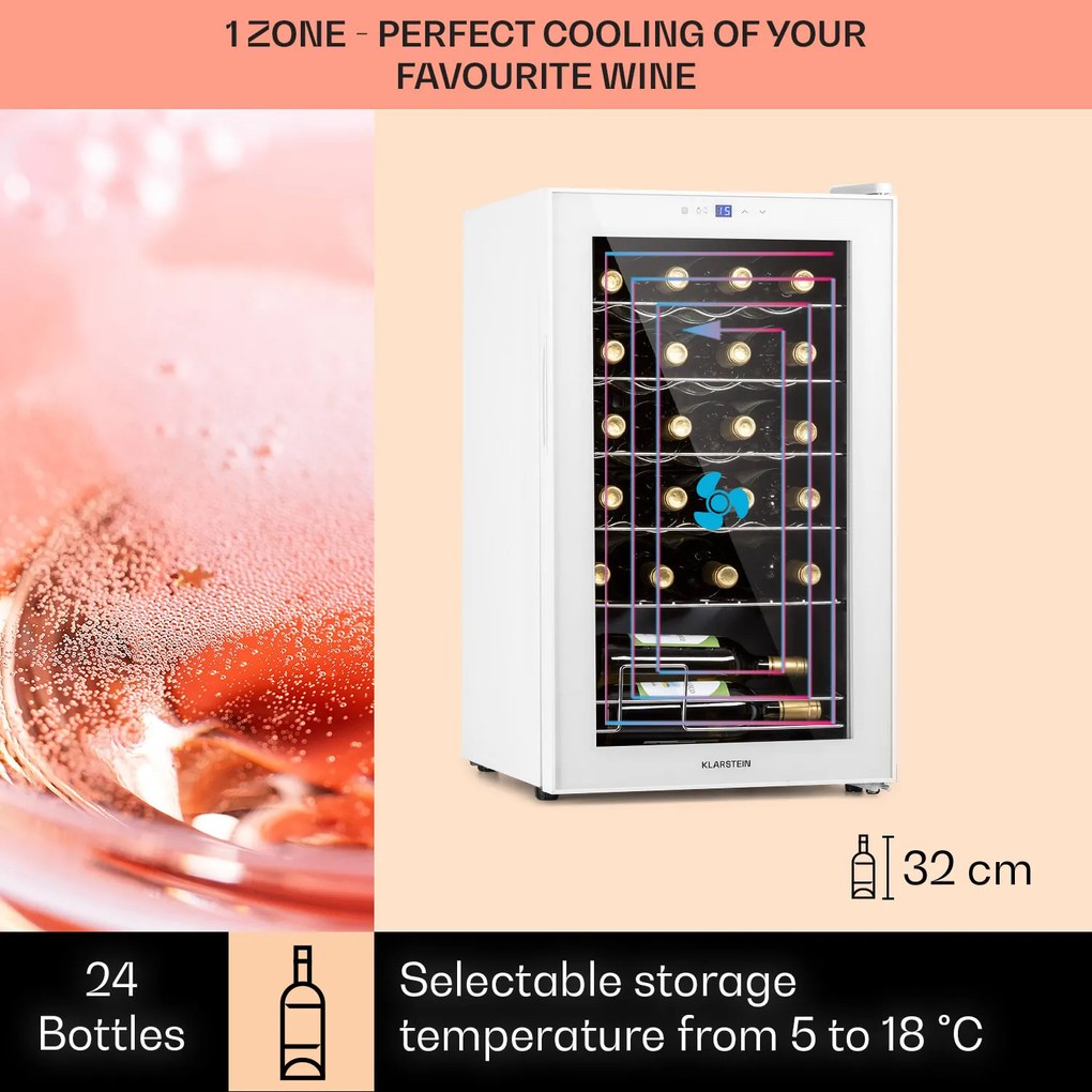 Shiraz 24 Uno, vinotecă, 67 l, 24 de sticle, tactilă, 5 - 18 °C, neagră