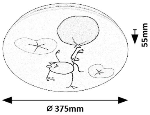 Rabalux 71069 - Plafonieră LED pentru copii FROGGO, 24W, 230V, 3000K