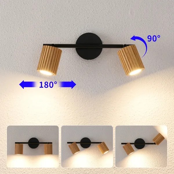 Brilagi - Spot MODERN WOOD 2xGU10/8W/230V, lemn/negru