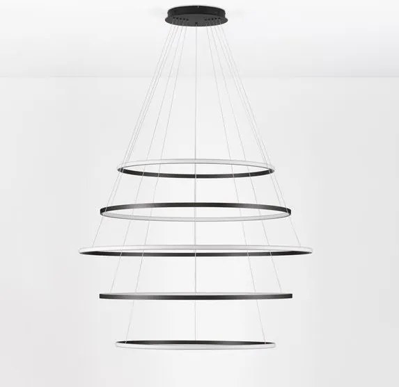 Lustra LED CCT, Design Circular, 120cm, Negru, Maelo NVL-9130643