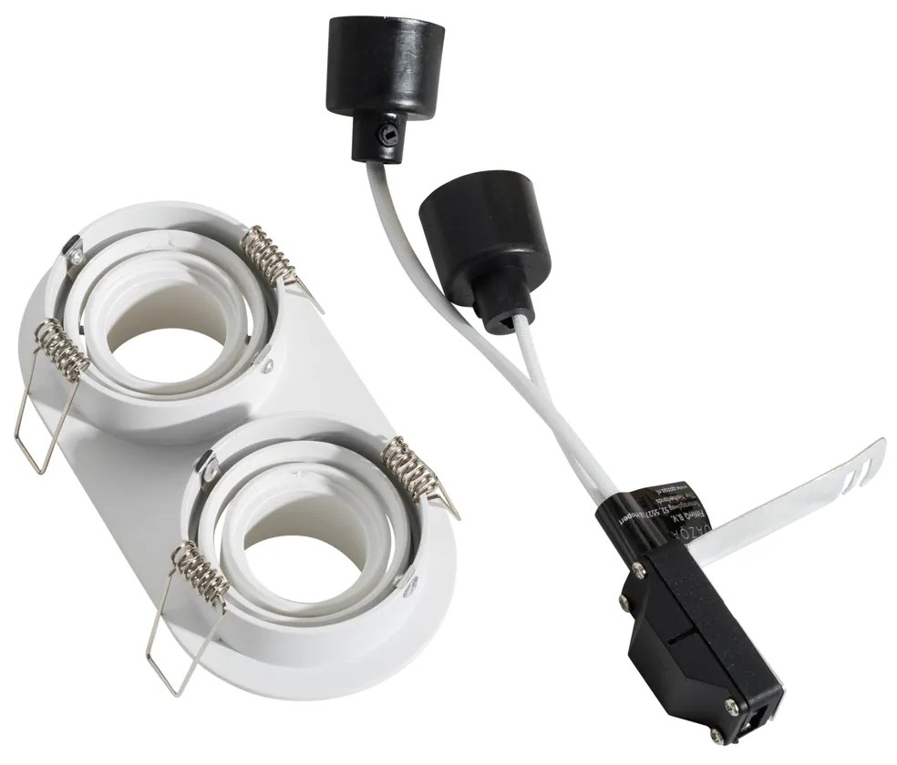 Spot îngropat rotunjit alb GU10 35mm inclinabil 2 lumini - Installa