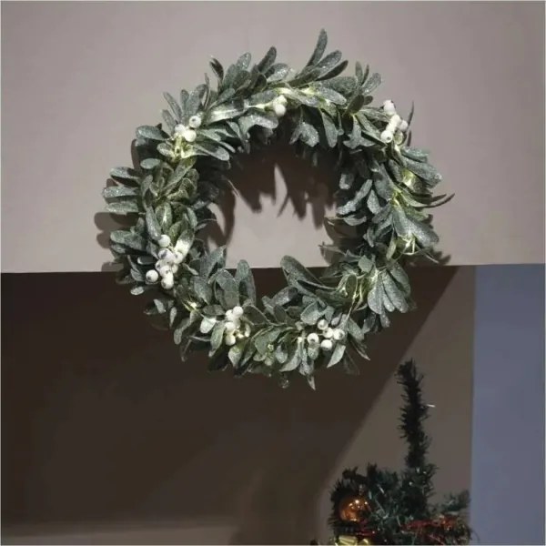 Coroniță de Crăciun cu LED, 25 LED-uri, alimentare 3xAA, Ø 35 cm