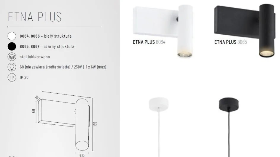 Aplica de perete design minimalist Etna plus alb