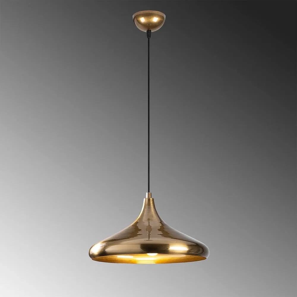 Lustră aurie cu abajur din metal ø 35 cm Berceste – Opviq lights