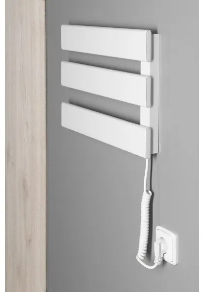 Radiator electric portpropsop Aqualine ELVIS 50W/230V 34,2 cm alb stâng