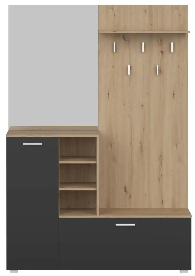Set mobilier hol Vetlandi (stejar artisan + grafit) (cu oglindă). 1116557
