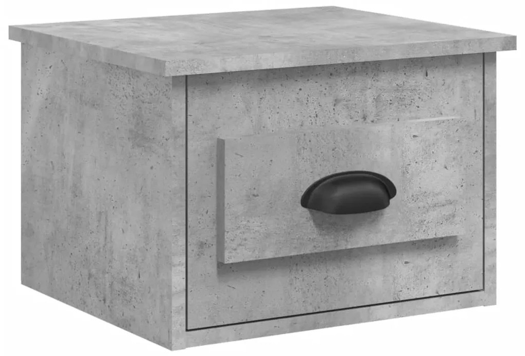 816384 vidaXL Noptieră de perete, gri beton, 41,5x36x28 cm