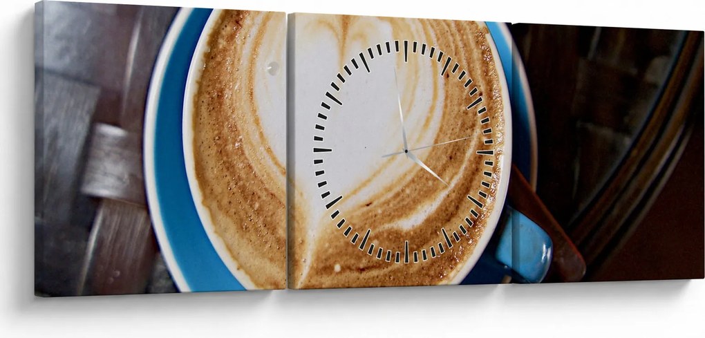 Tablou - Latte art (cu ceas) (90x30 cm)