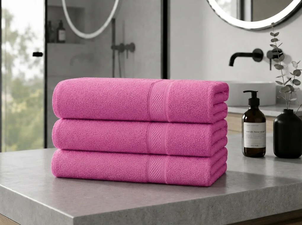 Prosop CLARYSSE ELEGANCE 70x140 cm roz, 100% bumbac