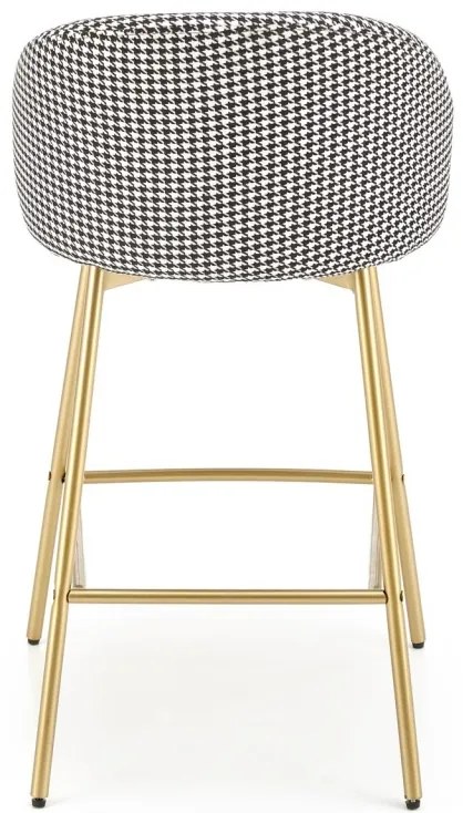 Scaun de bar tapitat H113 alb/negru