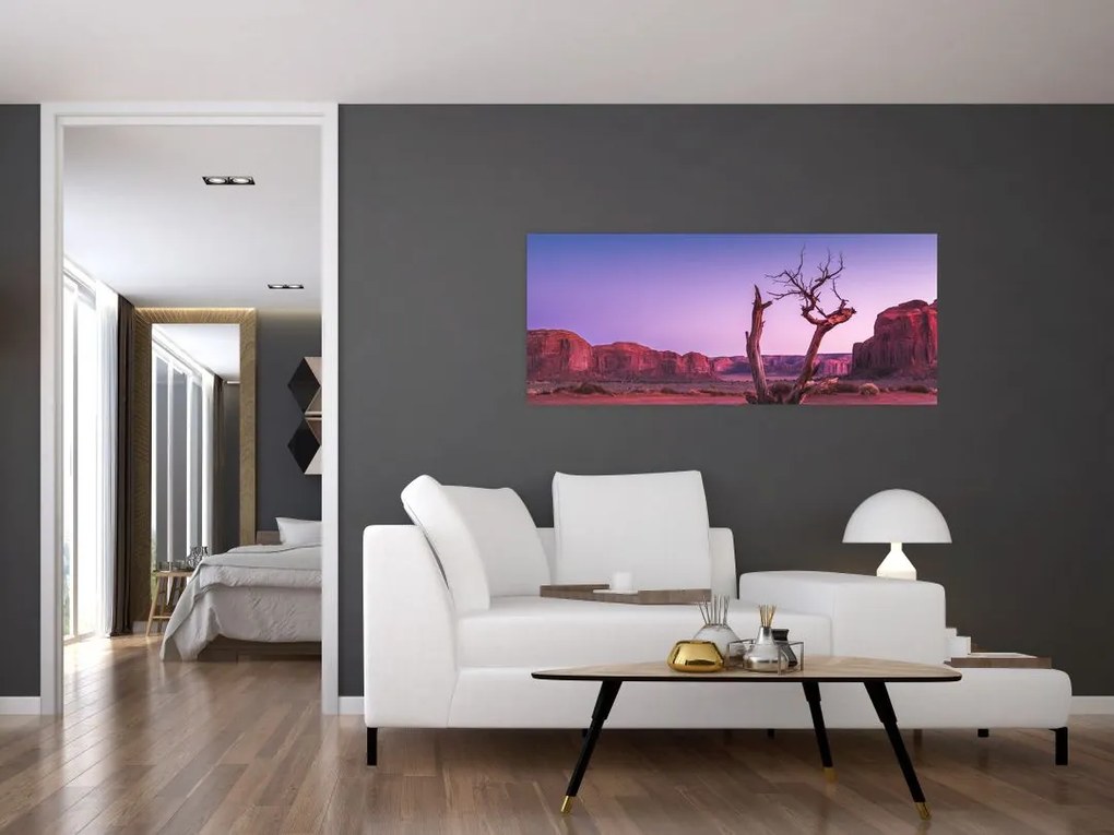 Tablou u copaci lângă pietrile roșii (120x50 cm)