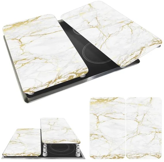 WENKO 53901100 - Capac pentru plită 30x52 cm alb/gri/transparent