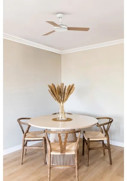 Ventilator de tavan FARO 33603DCWT MINI MALLORCA S maro/alb d. 106 cm Wi-Fi + telecomandă