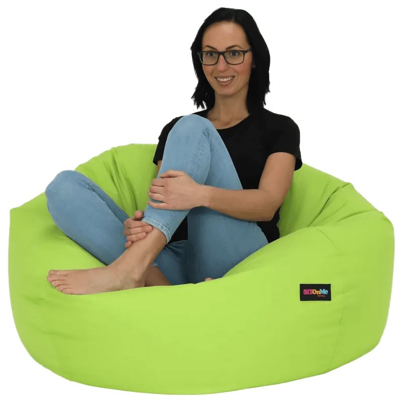 Fotoliu tip sac, material textil verde, KATANI