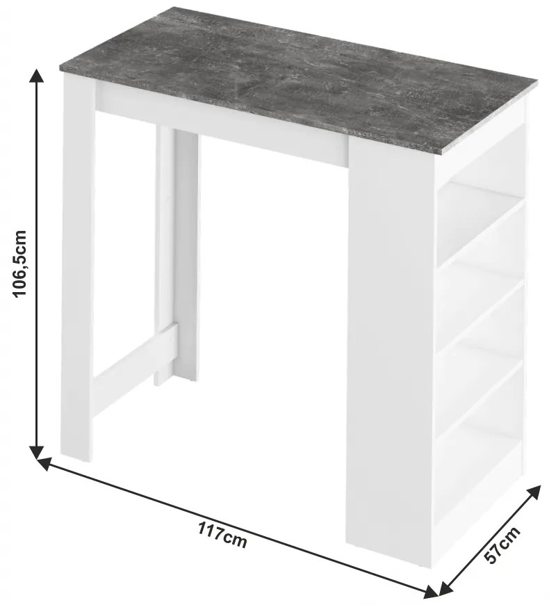 Masă de bar AUSTEN, gri