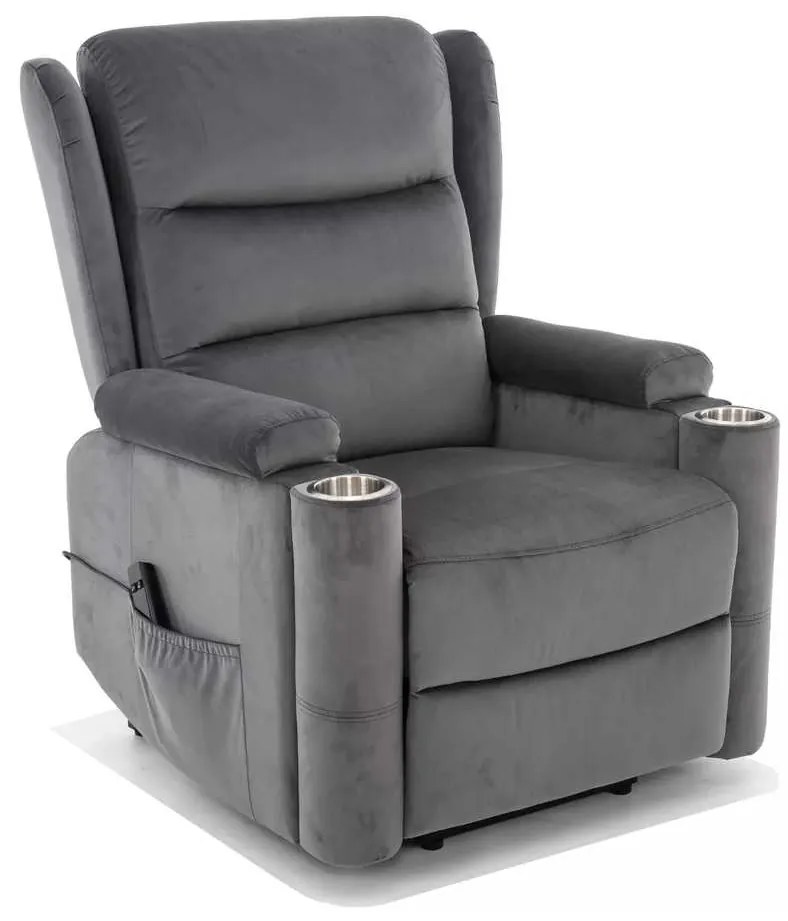 Scaun reclinabil Pontils Velvet, gri