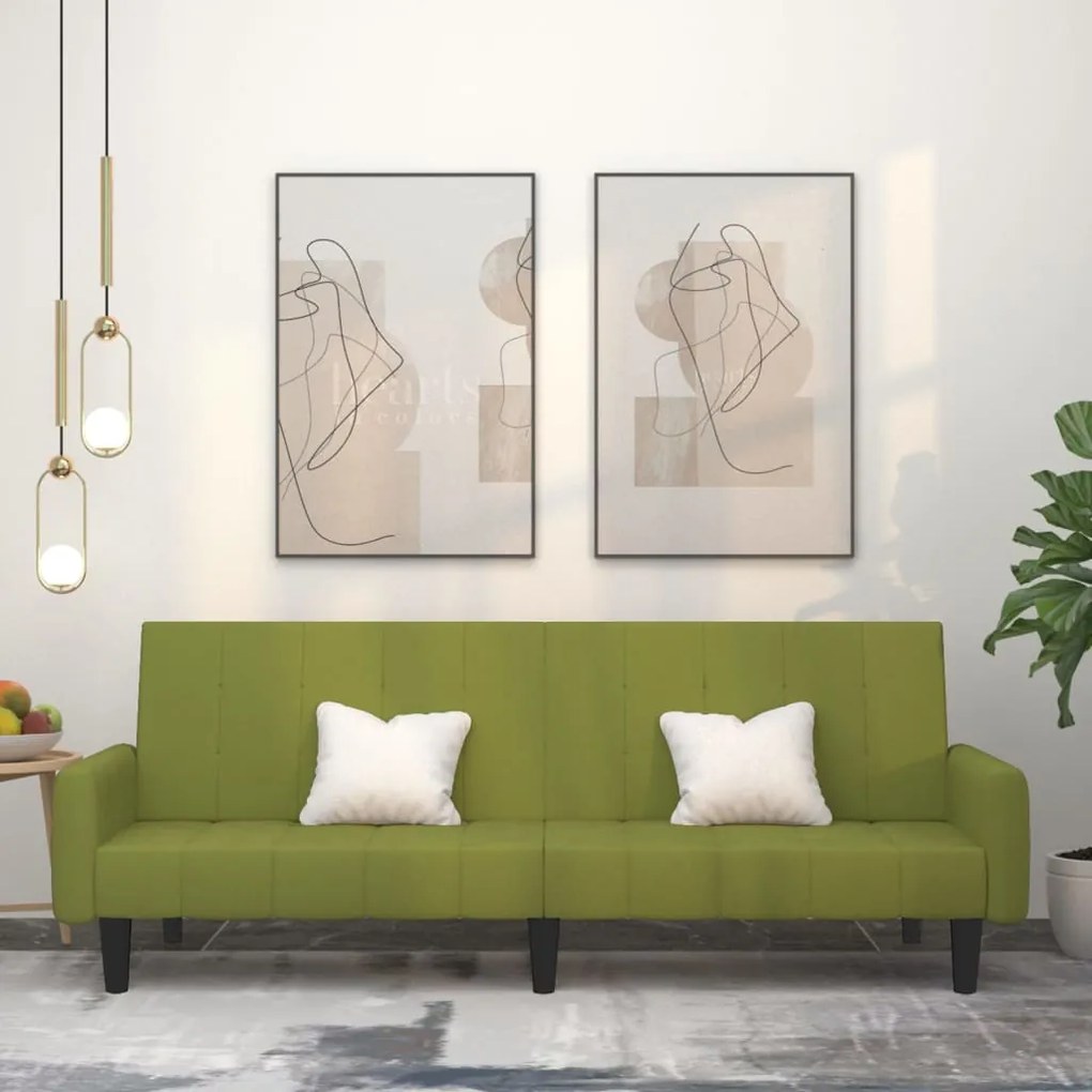 337382 vidaXL Canapea extensibilă cu 2 locuri, verde deschis, catifea