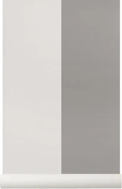 Rola tapet gri 53x1000 cm Thick Lines Grey Off White Ferm Living