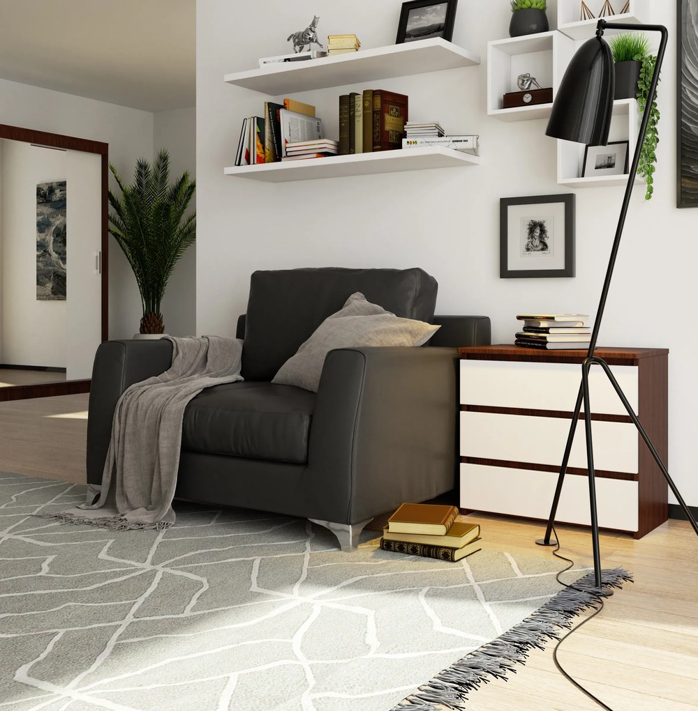 Comodă Cleania CL3 (wenge + alb). 1069148