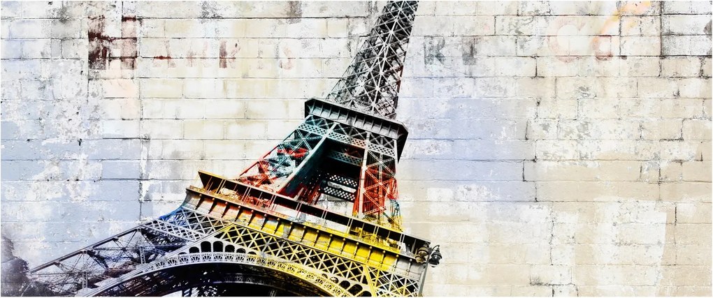 Tablou - Arta digitală a Turnului Eiffel (120x50 cm)