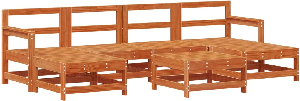 vidaXL Set de lounge pentru grădină 7 pcs Maro Ceară Lemn masiv de pin