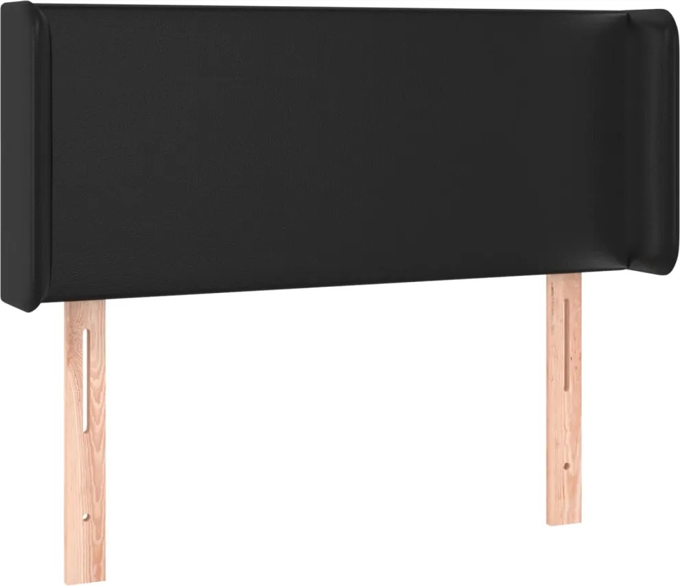 vidaXL Tăblie de pat cu aripioare negru 93x16x78/88 cm piele ecologică