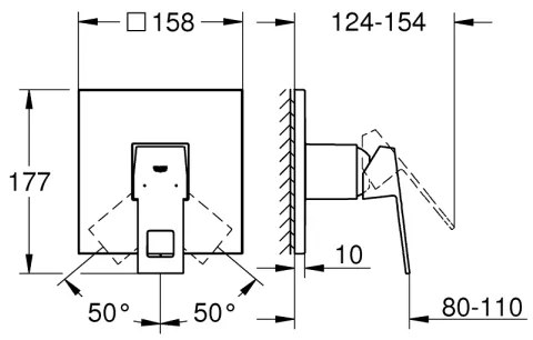 GROHE 24061000 - Baterie de duș EUROCUBE, crom lucios