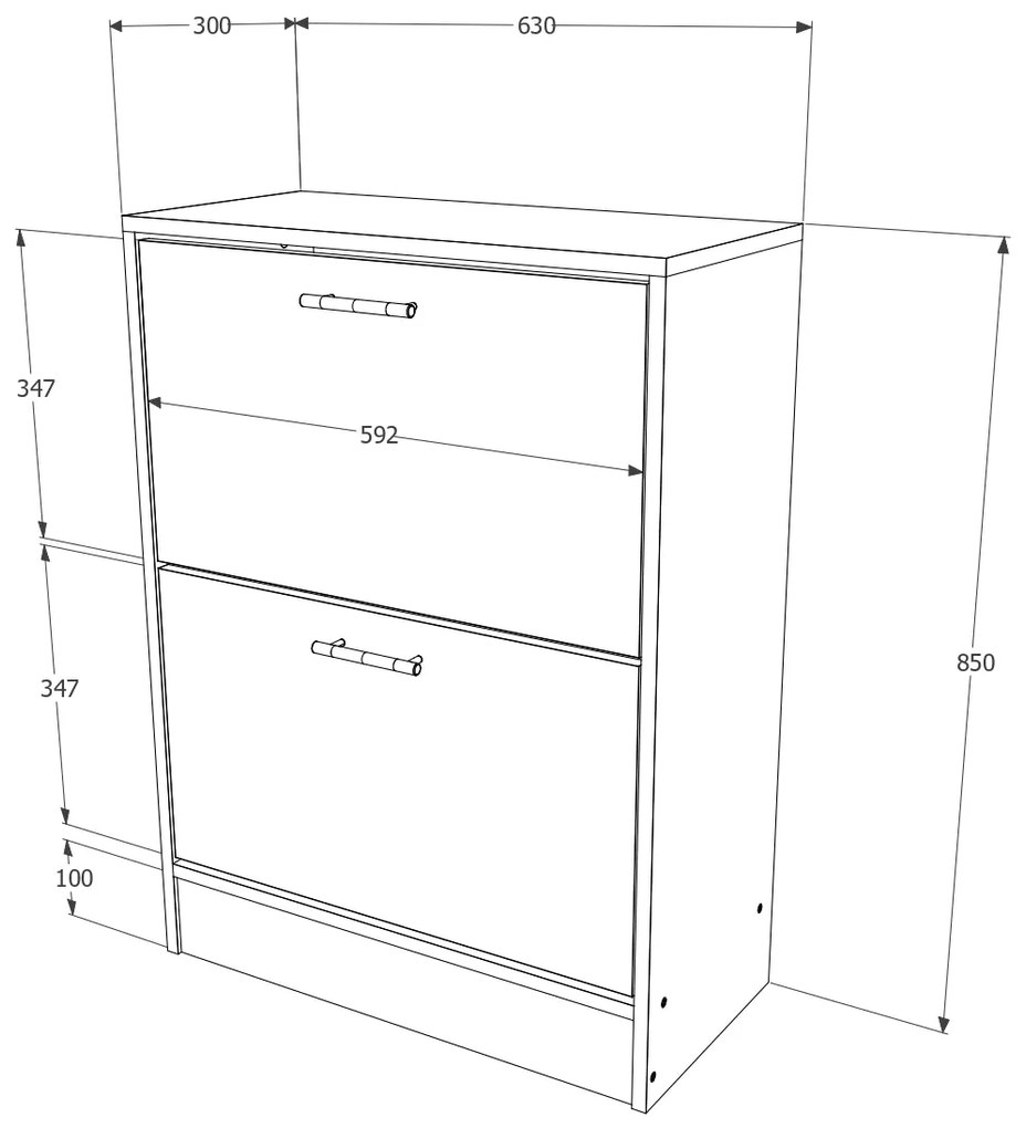 Pantofar Rin, 2 Usi, Stejar Sonoma, 63 x 30 x 85 cm