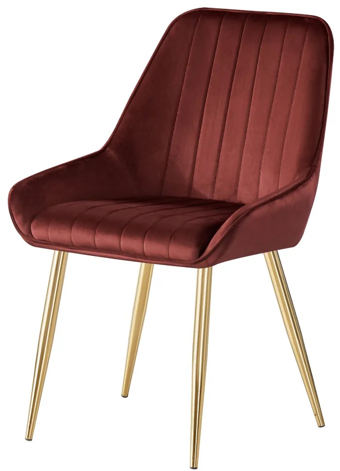 Scaun de dining, bordo tesatura Velvet gold crom-auriu, PERLIA