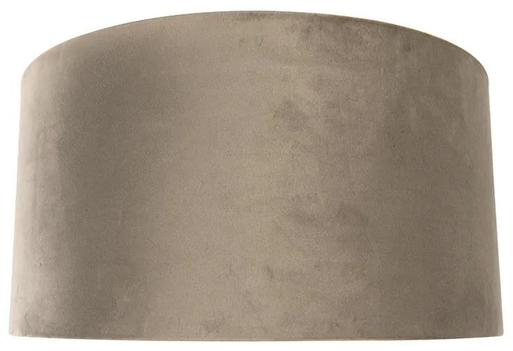 Abajur din catifea gri-maroniu 50/50/25 cu interior auriu