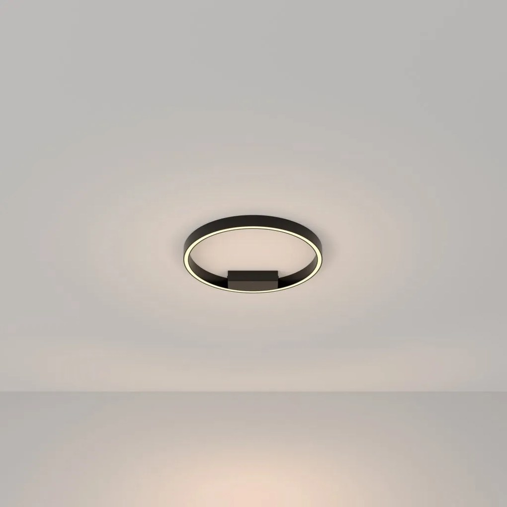 Plafoniera LED design modern Rim negru 40cm, 3000K
