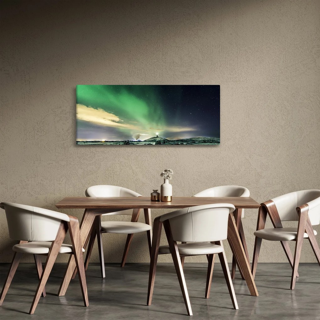 Tablou cu Aurora Borealis (120x50 cm)