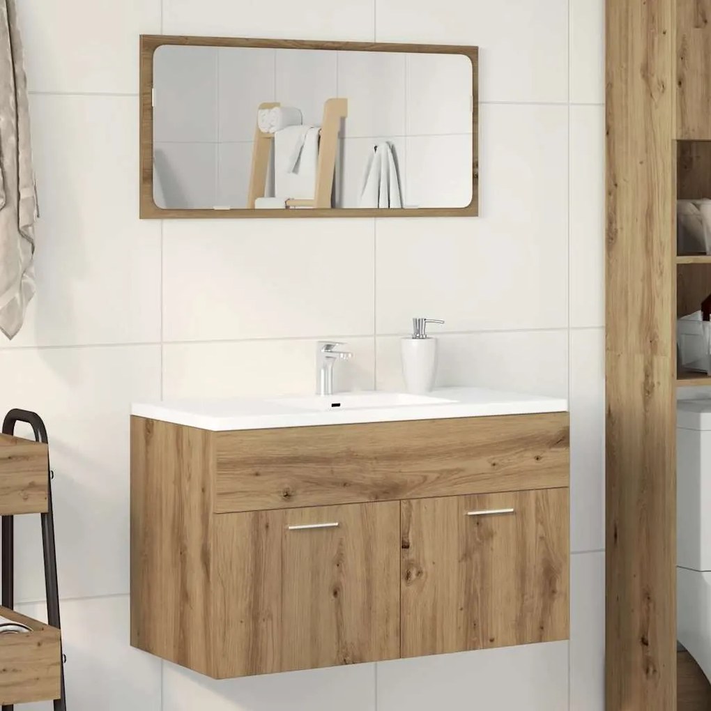 vidaXL Dulap chiuvetă baie, stejar artizanal 90x38,5x46 cm lemn