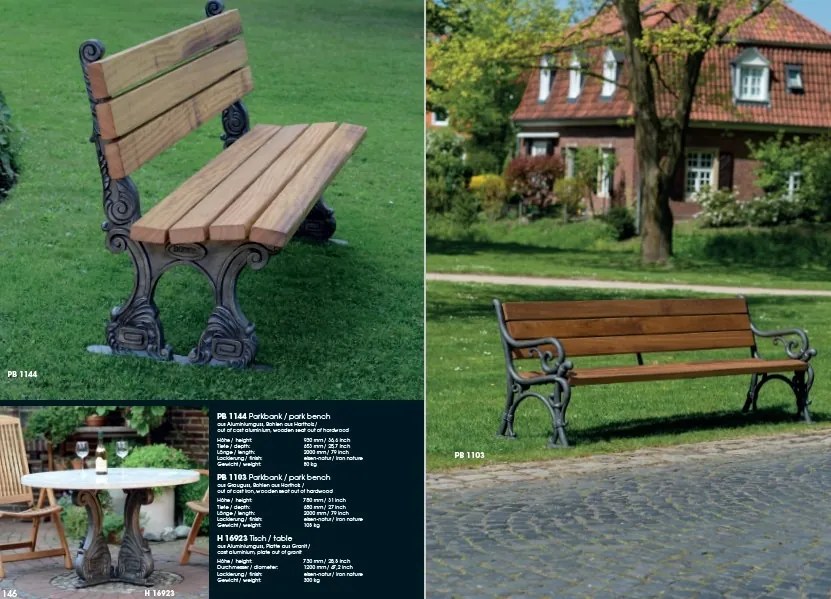 Banca exterior realizata manual din fonta si lemn masiv PB 1103