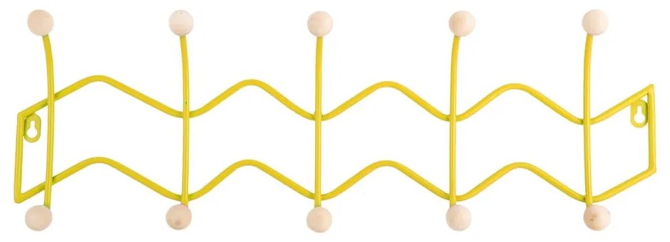 Cuier de perete galben din metal 61 cm Zig Zag – PT LIVING