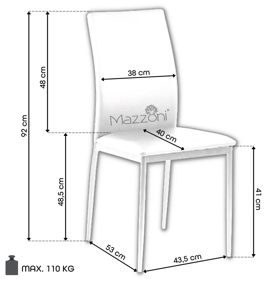 FLOP Piele ecologică Albă (Ecri deschis) - SCAUN MODERN PENTRU LIVING/SUFRAGERIE/BUCĂTĂRIE/BIROU