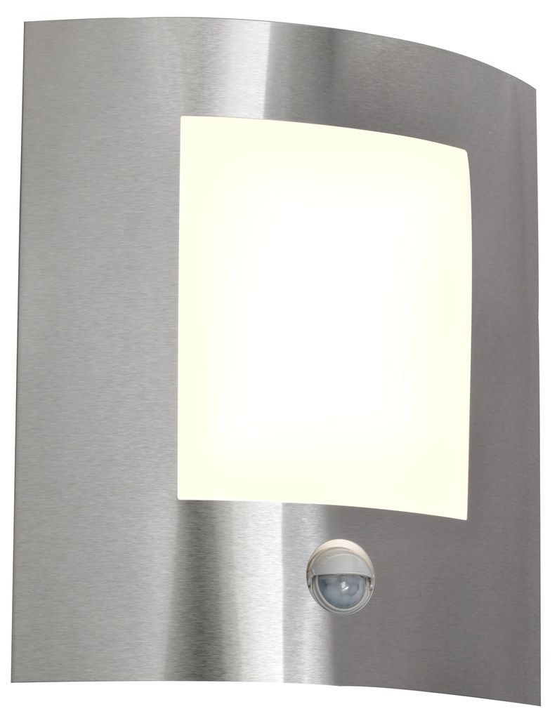Lampa de perete exterioara moderna din otel cu senzor de miscare IP44 - Emmerald 1