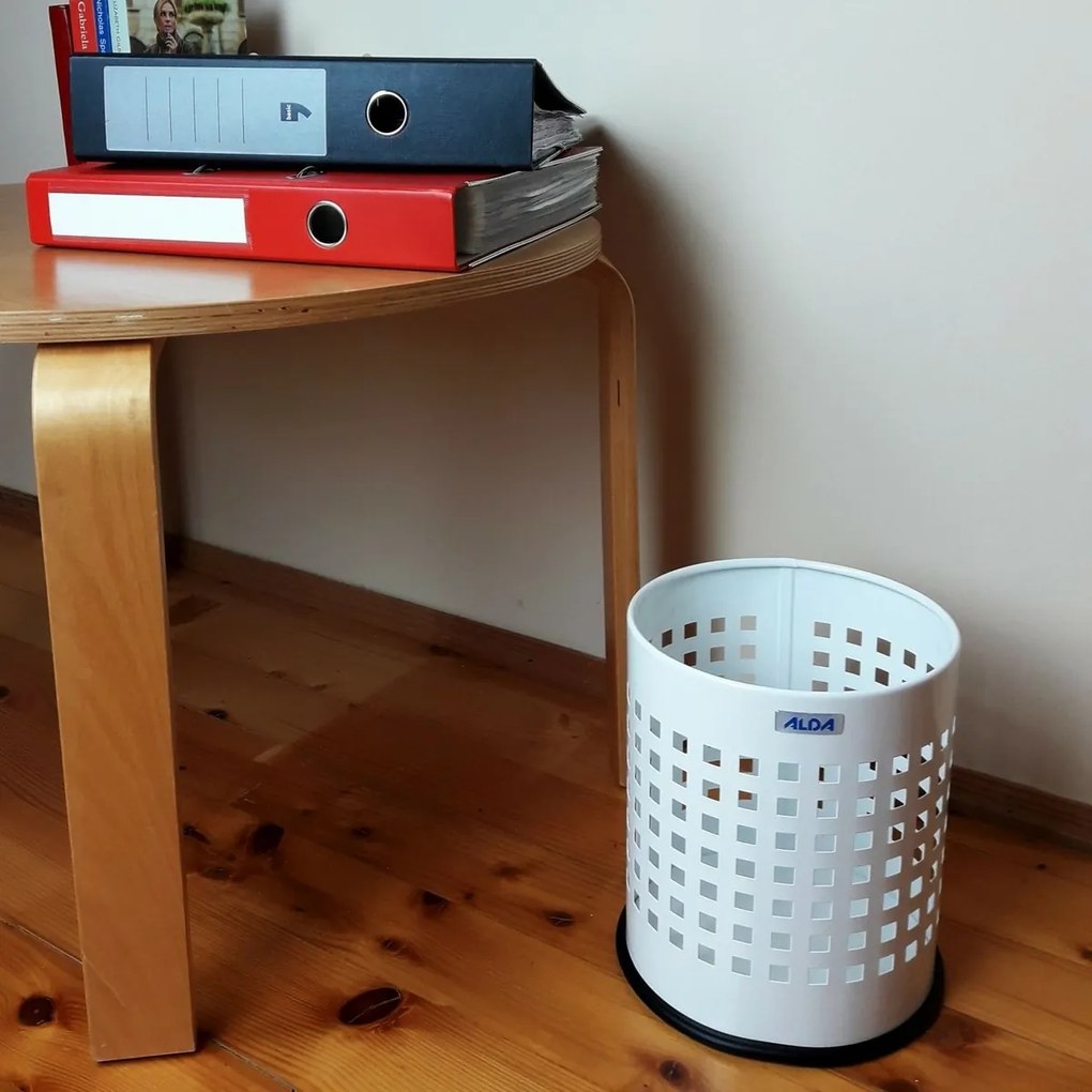 Alda Coș de gunoi Officer perforat 7 l, alb, 7 l
