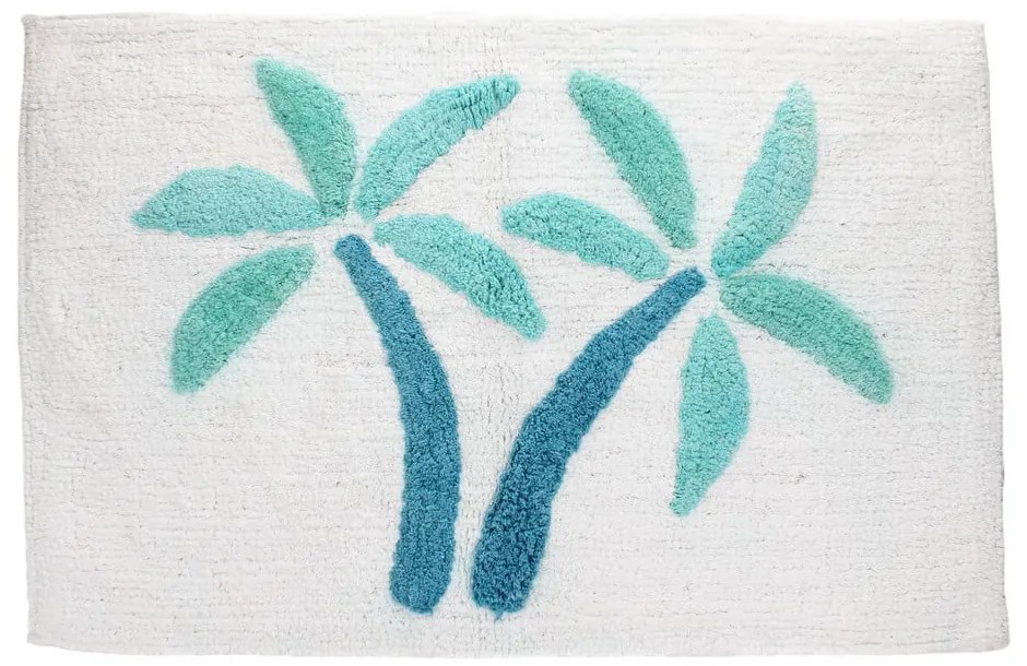 Covoraș de baie alb-albastru 50x80 cm Palm Trees – Rex London