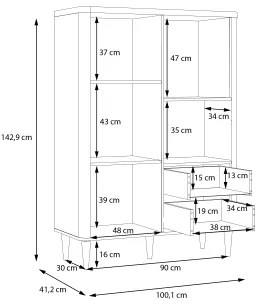 Comodă VIRO maro/bej