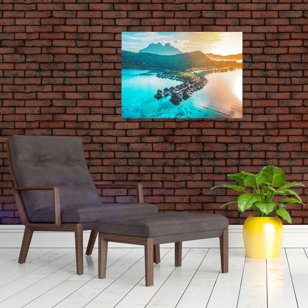 Tablou pe sticlă - Bora Bora (70x50 cm)