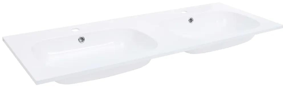 Chiuveta dubla incorporata, alb, 1205x460x145 mm ,SMC
