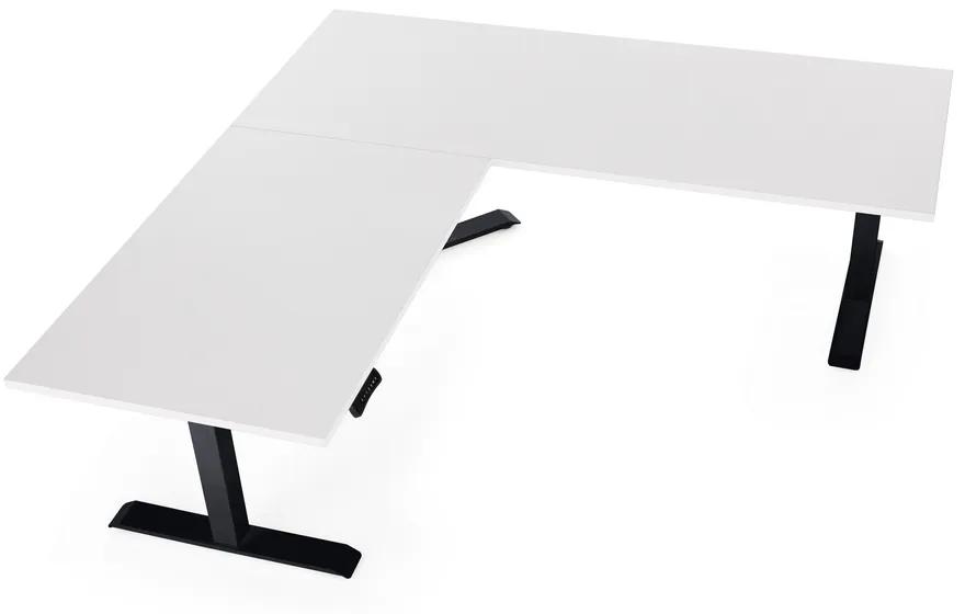Masa inaltime reglabila OfficeTech Angle, 180 x 200 cm, bază neagră, alb