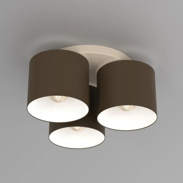 Plafonieră ARDEN 3xE27/15W/230V, Ø 30 cm, bej/maro