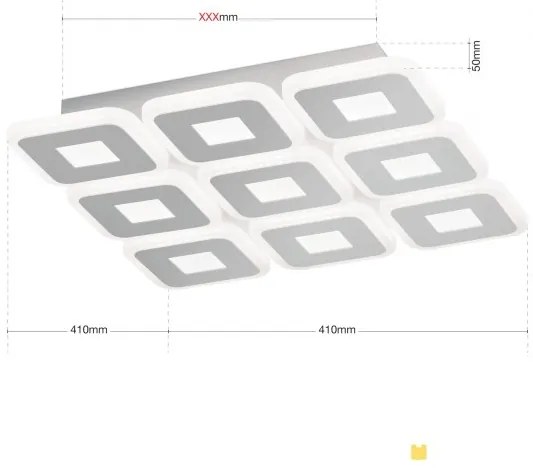 Plafoniera LED dimabila design modern Domino 41x41cm