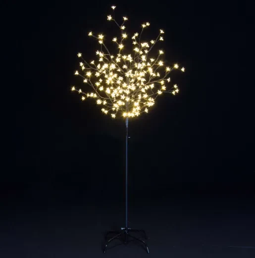 Copac decorativ cu LED-uri cu flori - 1,5 m, alb cald